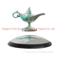 Beautiful Unique Shiny Magnetic Floating / Levitation Silver Aladdin's Magical Lamp Display